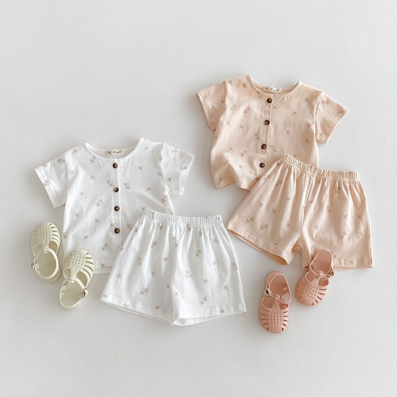 ins 夏新作　子供服　女の子　プリント　セットアップ　Tシャツ　ショートパンツ　部屋着　可愛い　柔らか