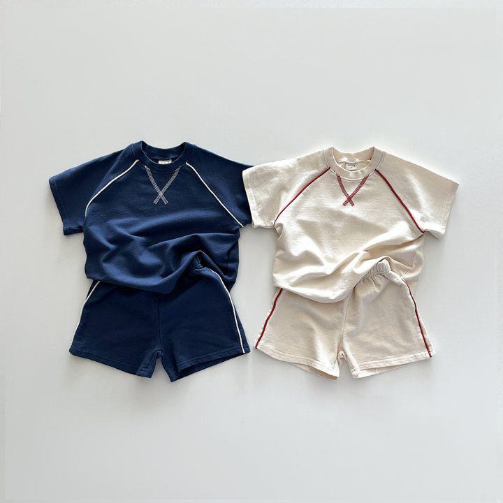 ins 夏新作　子供服　カジュアル　セットアップ　半袖　Tシャツ　ショートパンツ　男女兼用　普段着