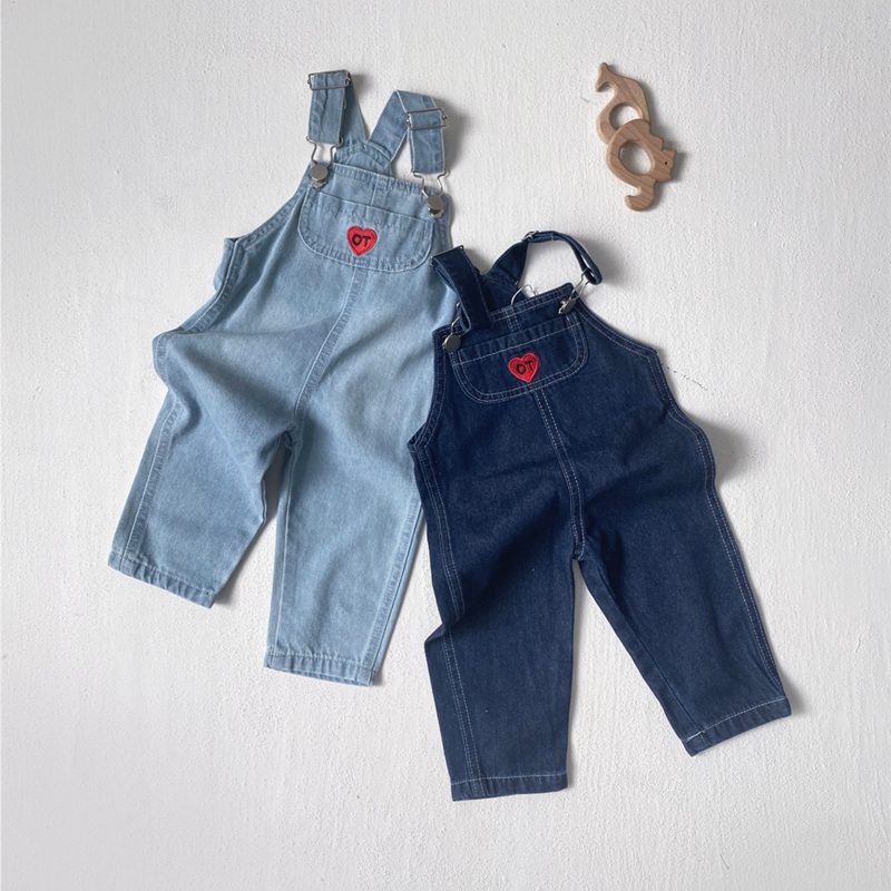 ins 秋新作　子供服　サロペット　オーバーオール　ジーパン　可愛い　子供服　カジュアル　ボトムス　刺繍
