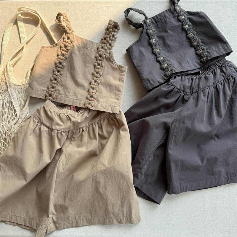 夏新作　子供服　女の子　セットアップ　タンクトップ　ベスト　ショートパンツ　可愛い　おしゃれ