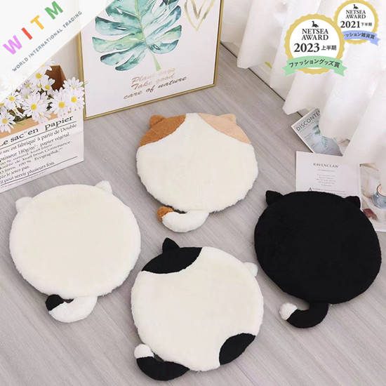 猫柄 座布団 クッション メモリーコットン オフィス ダイニングチェア チェア ふわふわ 可愛い