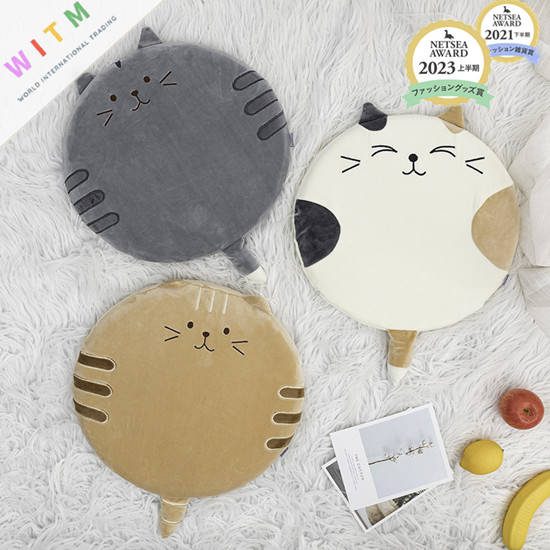 猫柄 座布団 クッション チェアクッション オフィス ダイニングチェア ふわふわ 可愛い