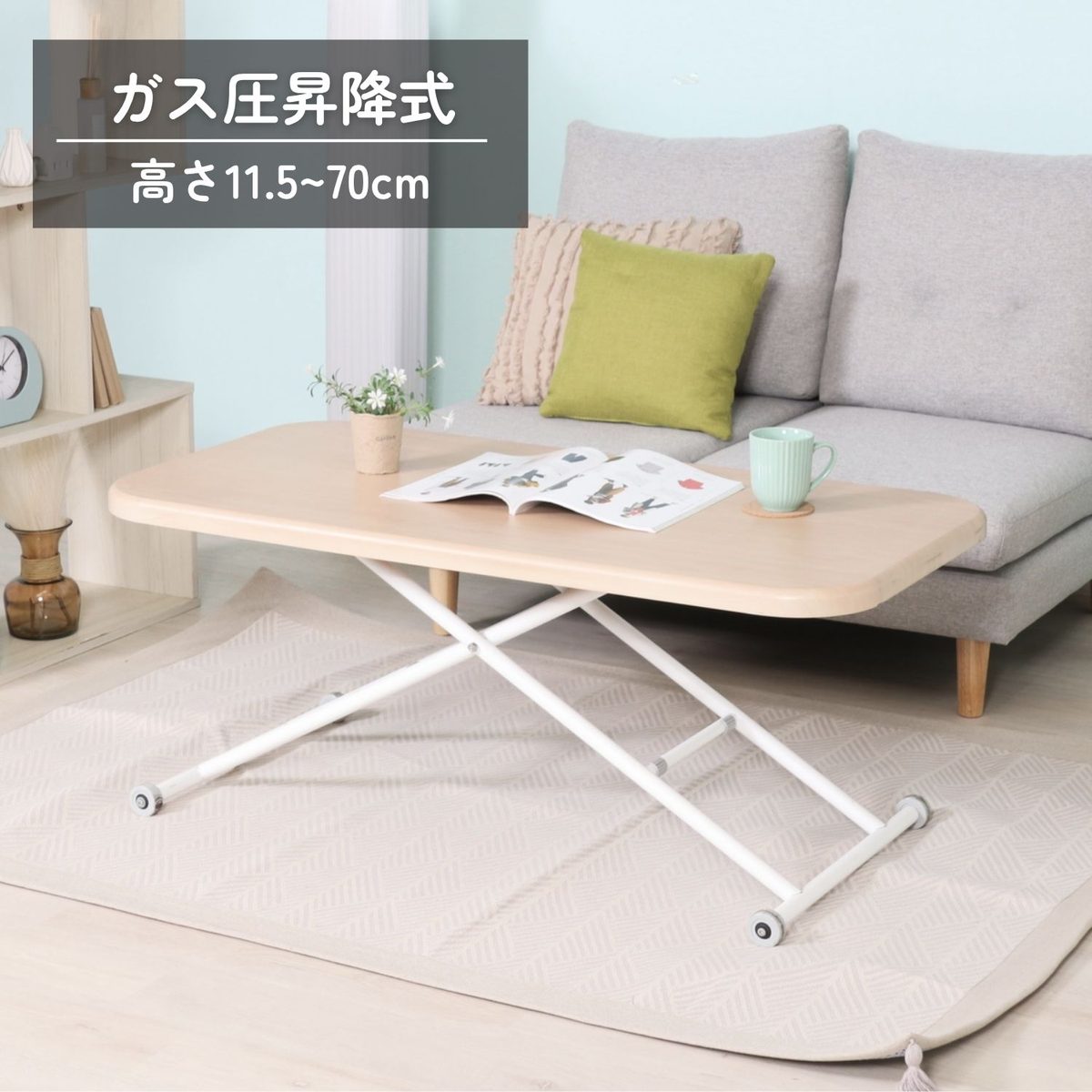 ガス昇降フリーテーブル ワイド NA