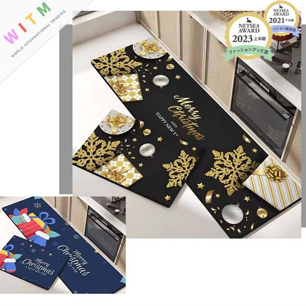 クリスマス 玄関マット 吸水マット バスマット 40cm×60cm 滑り止め付き 丸洗い 泥除け Christmas限定