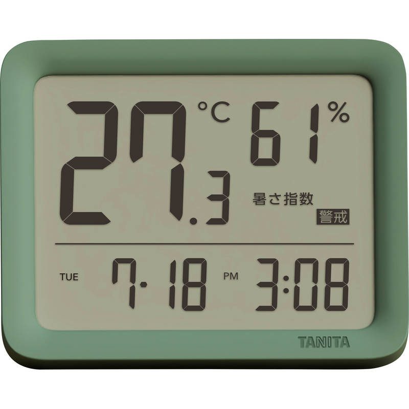 タニタ デジタル温湿度計 TC-421GR スモーキーグリーン