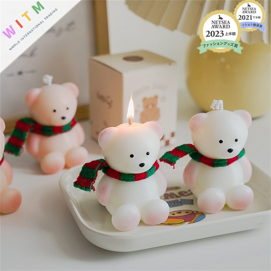 Christmas 熊 クリスマス 蝋燭 ローソク アロマキャンドル 可愛い ギフト 人気