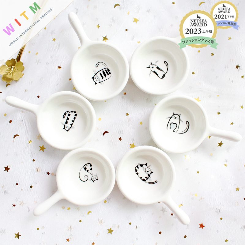 お皿 セラミック 猫柄 食器 醤油皿 箸置き 小皿 豆皿 可愛い キッチン用品
