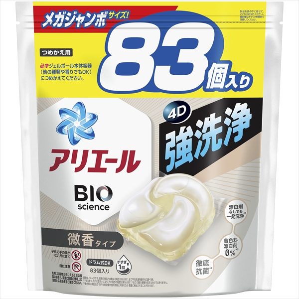 アリエールジェルボール４Ｄ微香　つめかえメガジャンボサイズ 【 Ｐ＆Ｇ 】 【 衣料用洗剤 】