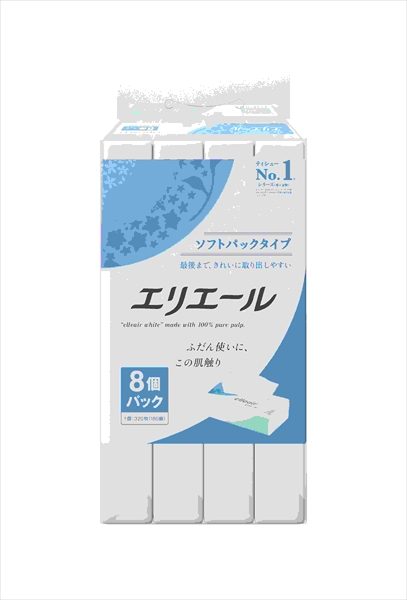 エリエールティシューソフトパック１６０Ｗ８Ｐ 【 大王製紙 】 【 ティッシュ 】
