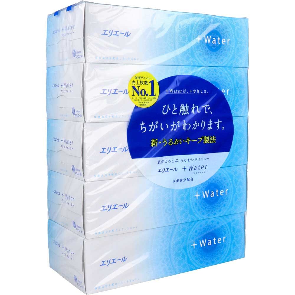 エリエールプラスウォーター１８０Ｗ５Ｐ 【 大王製紙 】 【 ティッシュ 】