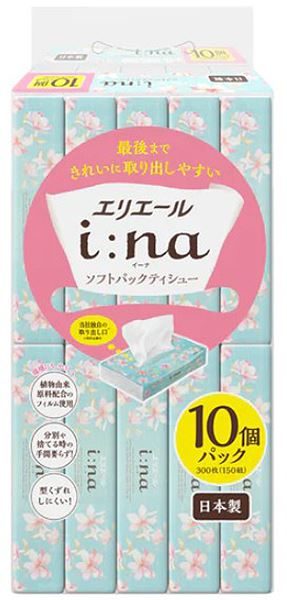 エリエール イーナ ティシュー ソフトパック 150組×10個パック 【大王製紙】 【ティッシュ】