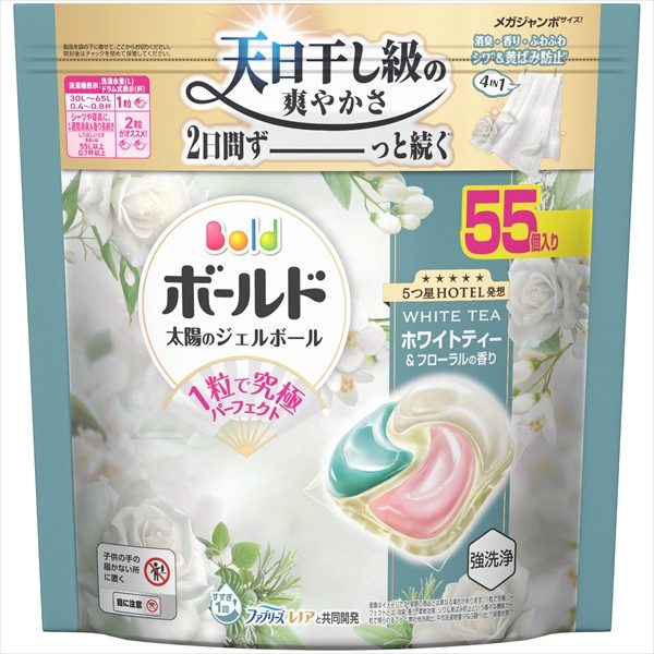 ボールド　ジェルボール４Ｄ　ホワイトティー＆フローラルの香り　詰替え　メガジャンボサイズ