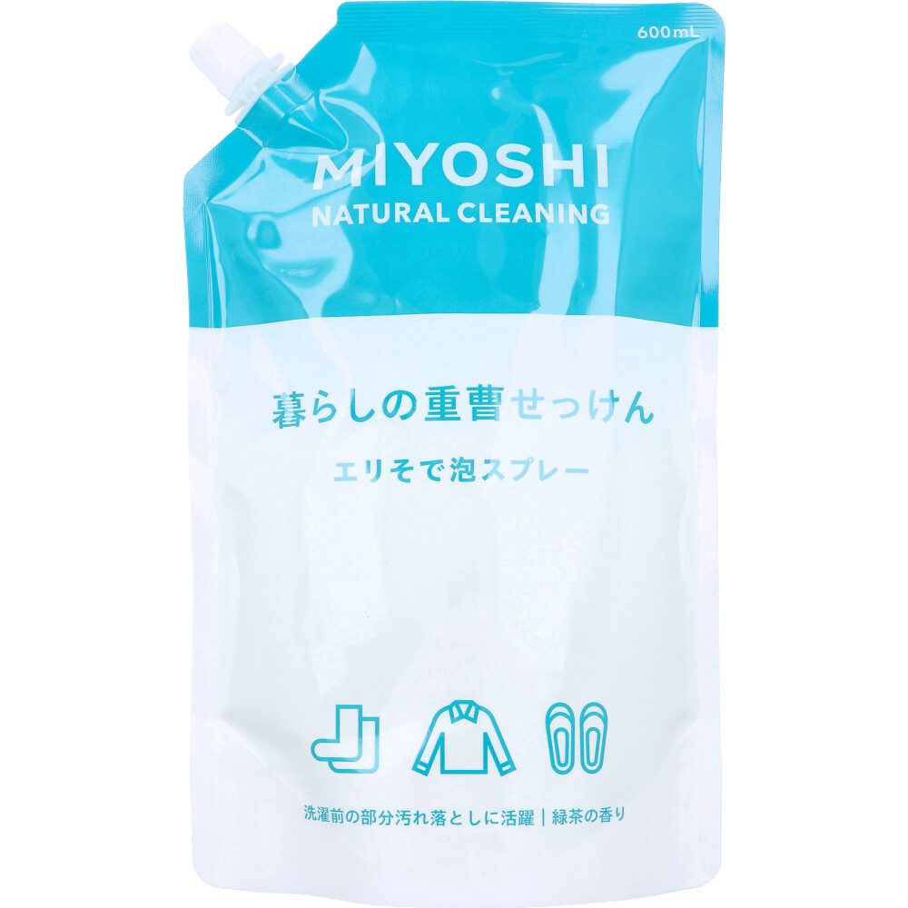 暮らしの重曹せっけん エリそで泡スプレー 詰替用 600mL