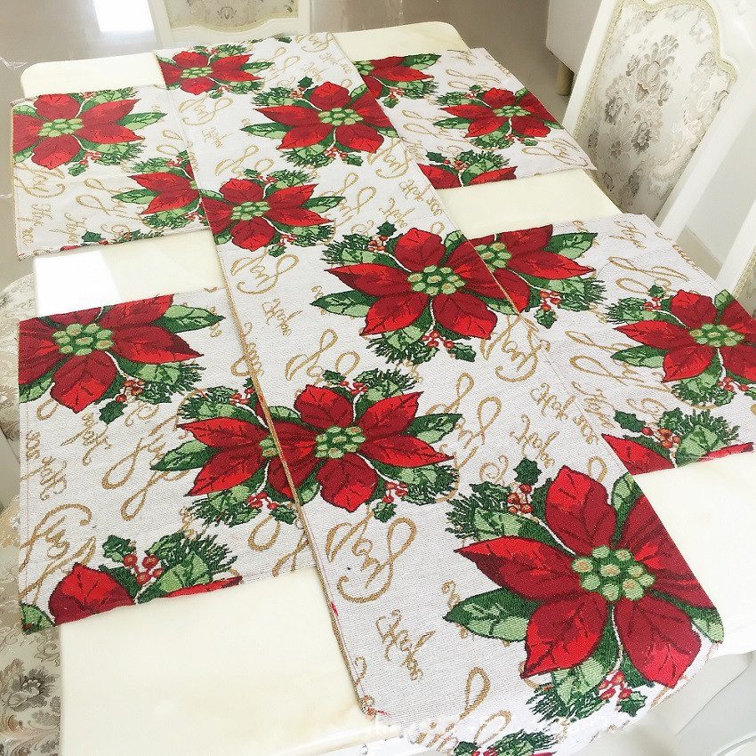 Christmas限定 テーブルランナー コーディネート 花柄 クリスマス用品 卓上 店舗 オーナメント