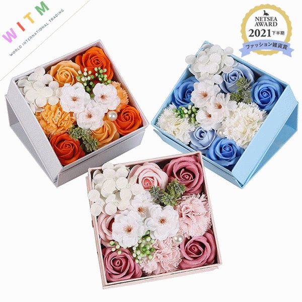 母の日 パラ 桜 方型 ソープフラワー カーネーション 枯れないお花 シャボンフラワー ギフト 誕生日