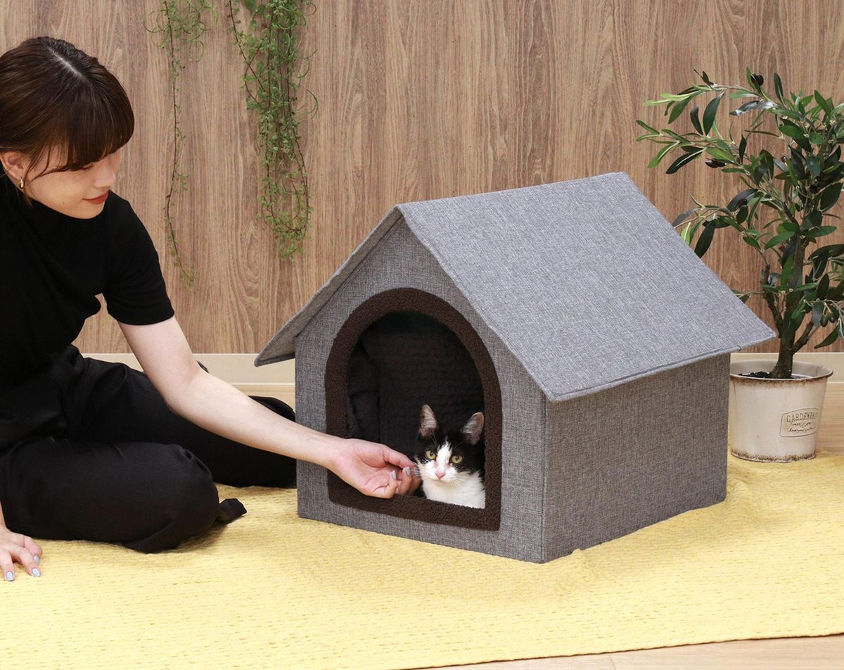 ペットハウス 三角屋根 Lサイズ GY