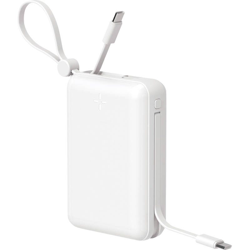 HIDISC ケーブル一体型PD20W対応モバイルバッテリー 20000mAh HD4-MBTC20W2CPD20WH ホワイト