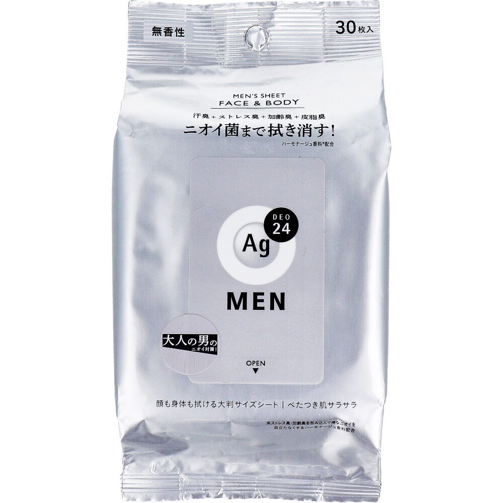 エージー24メン メンズシート フェイス＆ボディ用 無香性 30枚入