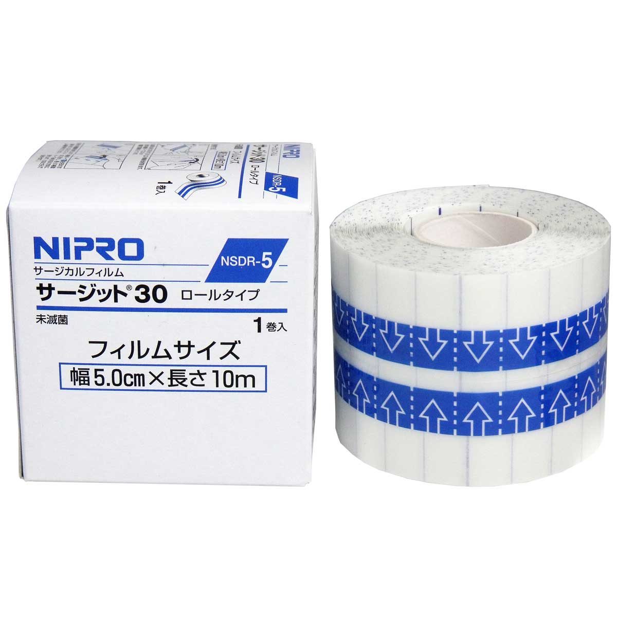 ニプロ　防水フィルムロールタイプ　サージットロールタイプ　業務用　５ｃｍ×１０ｍ