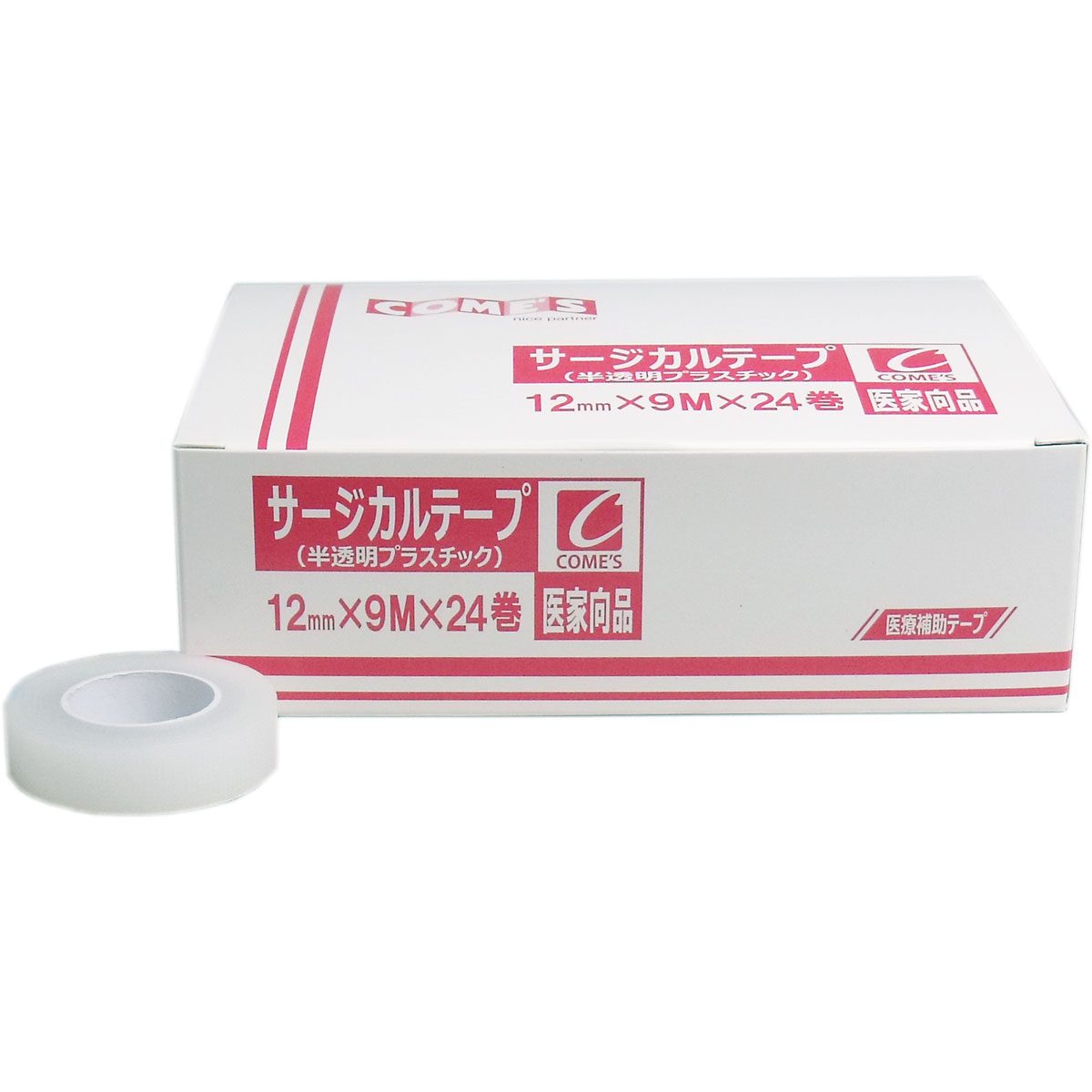 医家向品 サージカルテープ 半透明プラスチックタイプ １２ｍｍ×９Ｍ×２４巻