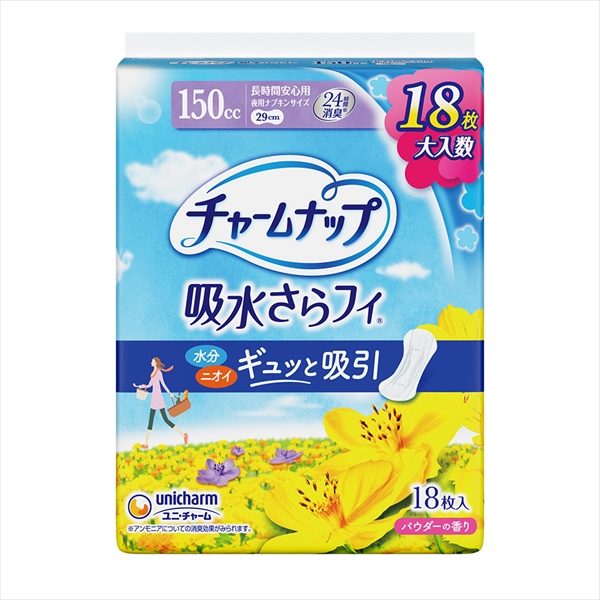 チャ－ムナップ長時間安心用１８枚 【 ユニ・チャーム（ユニチャーム） 】 【 生理用品 】