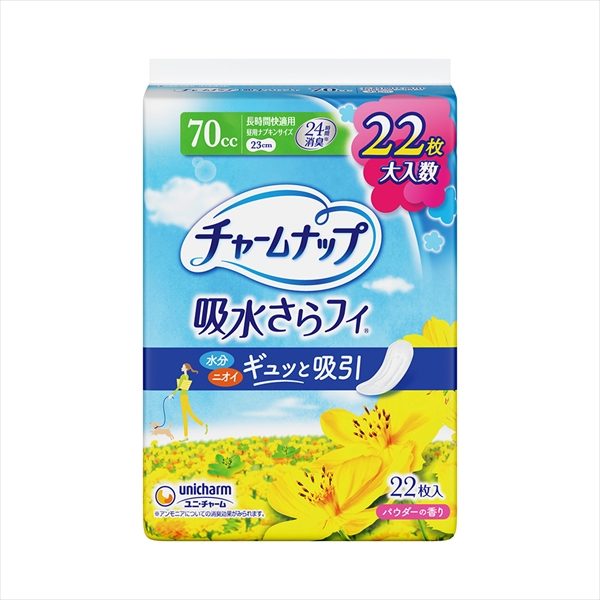 チャ－ムナップ長時間快適用２２枚 【 ユニ・チャーム（ユニチャーム） 】 【 生理用品 】