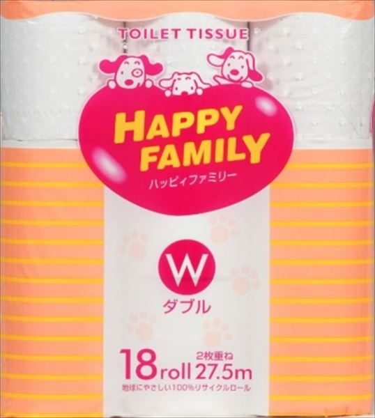 ハッピィファミリー レギュラー 18ロールダブル 【 西日本衛材 】 【 トイレットペーパー 】