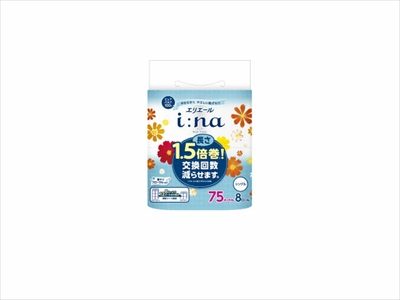 エリエールｉ：ｎａ（イーナ）トイレットティシュー１．５倍巻８Ｒ（シングル） 【トイレットペーパー】