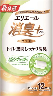 エリエール消臭+トイレットティシューほのかに香るナチュラルクリアの香り12ロール(ダブル)