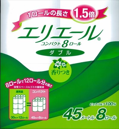 エリエールトイレット　コンパクト８Ｒダブル 【 大王製紙 】 【 トイレットペーパー 】