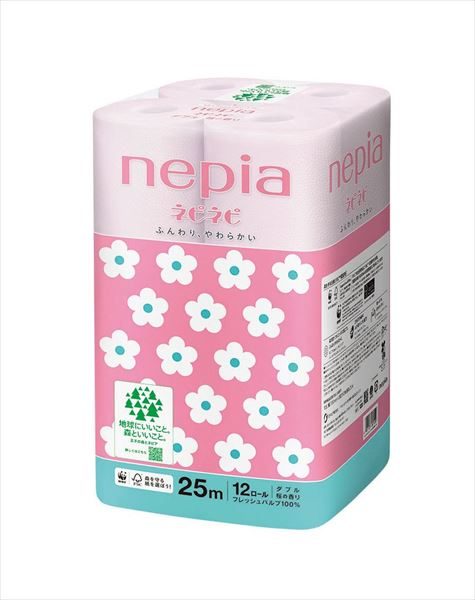 ネピアネピネピトイレットロール１２ロールダブル桜２５ｍ 【 王子ネピア 】