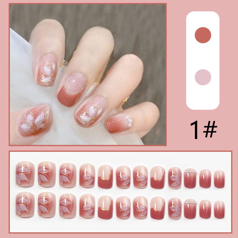 新作 ネイルプレート 美爪チップ ネイルチップ 両面粘着テープ付き ２４枚入り DIYネイル用品