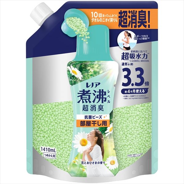 レノア煮沸レベル消臭抗菌ビーズ部屋干し　花とおひさまの香りつめかえ用超特大 【 Ｐ＆Ｇ 】