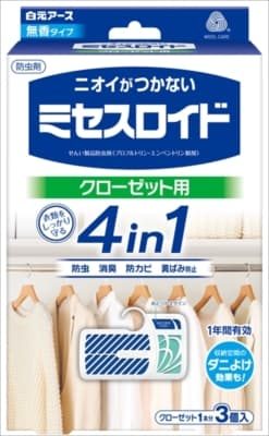 ミセスロイド　クローゼット用３個入　１年防虫 【白元アース】 【防虫剤】