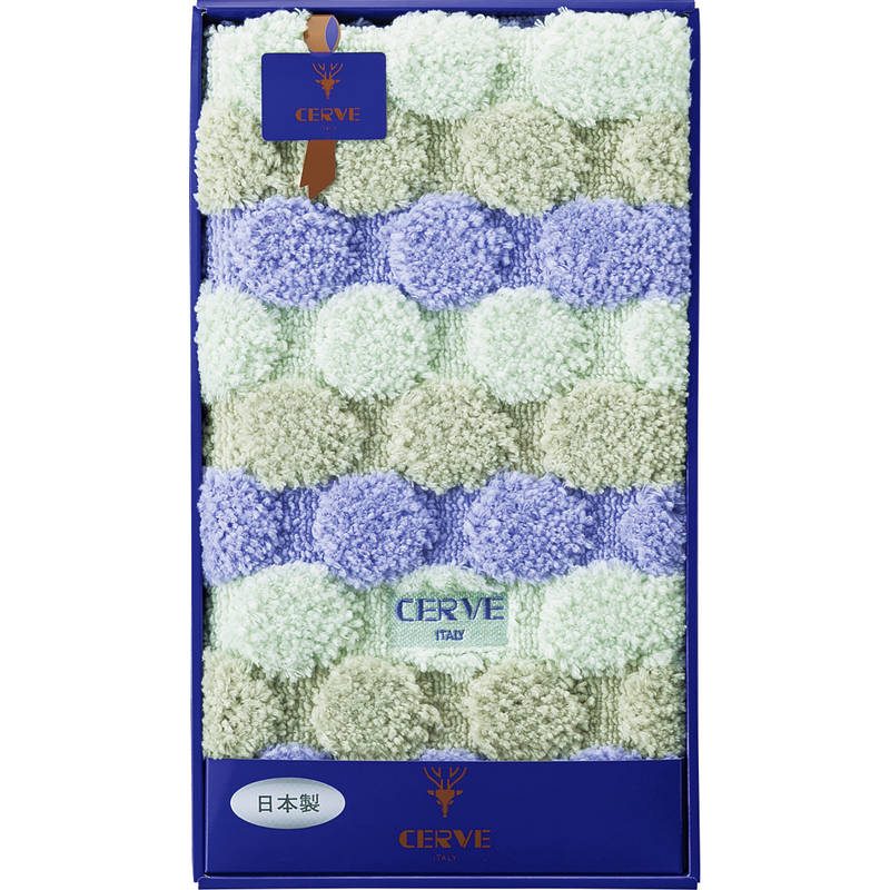 チェルベ ドット 大判バスマット 095841 ブルー