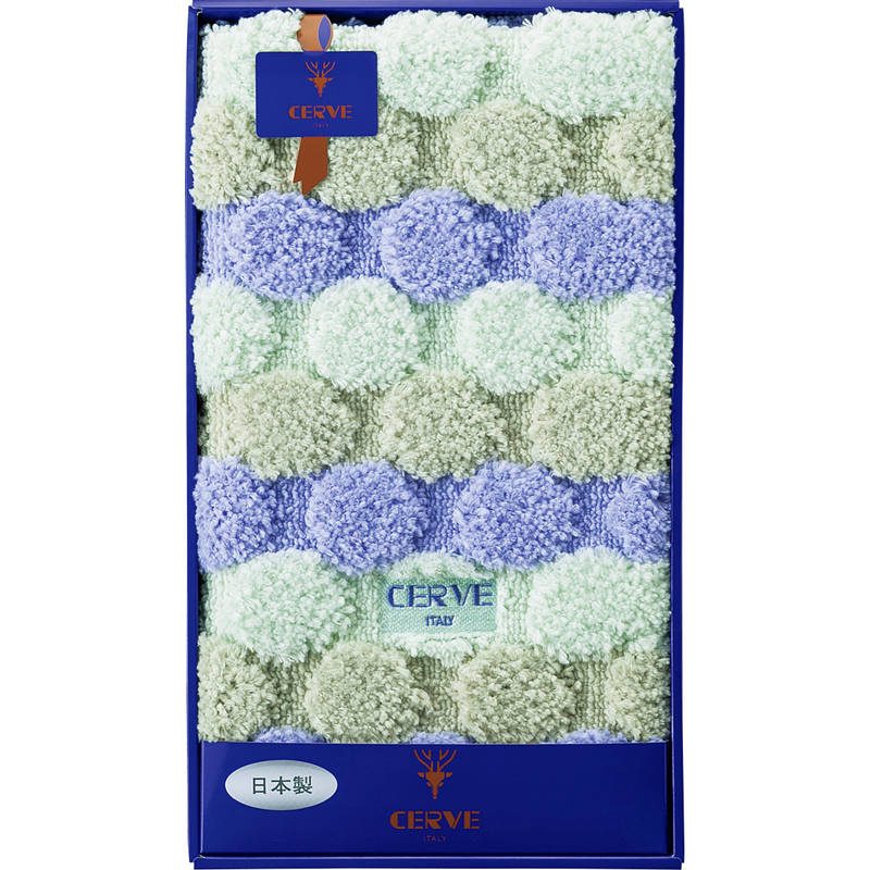 チェルベ ドット 大判バスマット 95841 ブルー