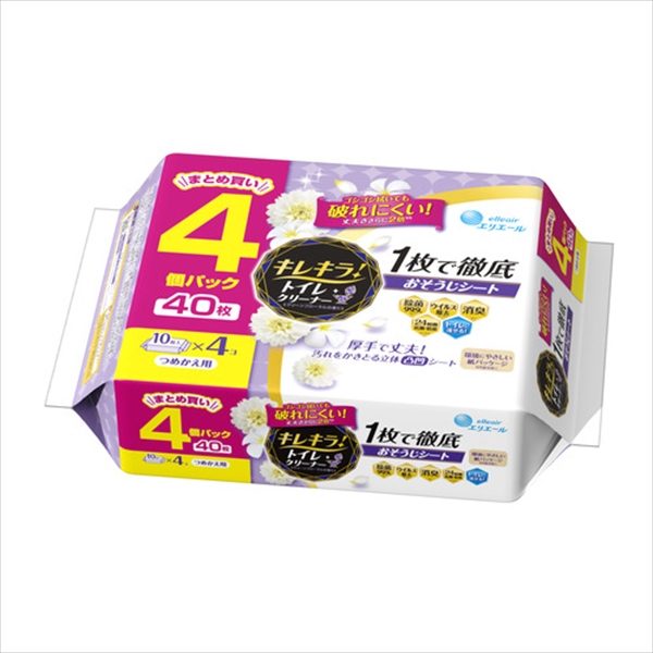 キレキラ！トイレクリーナー　１枚で徹底おそうじシート　クリーンフローラル　つめかえ用 【大王製紙】
