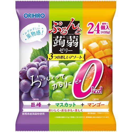 ぷるんと蒟蒻ゼリーパウチ　カロリーゼロ　巨峰＋マスカット＋マンゴー